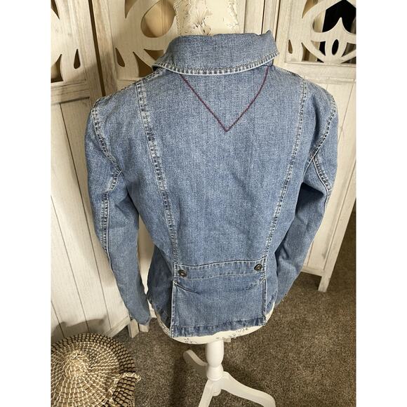 Vintage Tommy Hilfiger Denim Jean Blazer Button Jacket Size Medium - Picture 3 of 9